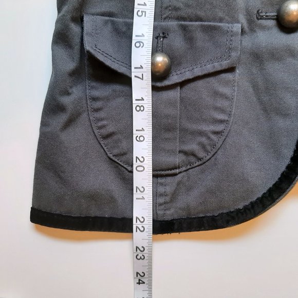 Calvin Klein Jeans Gray Cotton & Velvet Military Style Jacket M - Picture 9 of 12
